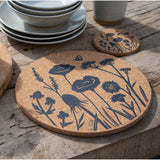 Liga Round Cork Placemat - Wildflower - Grey