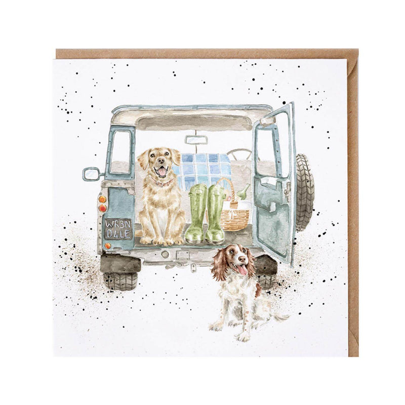 Wrendale Designs by Hannah Dale Card - Paws For A Picnic - Labrador & Spaniel