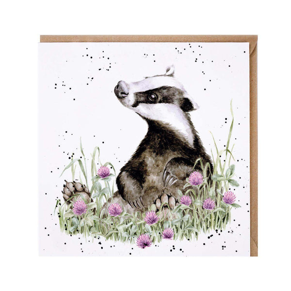 Wrendale Designs by Hannah Dale Card - The Botanist - Badger