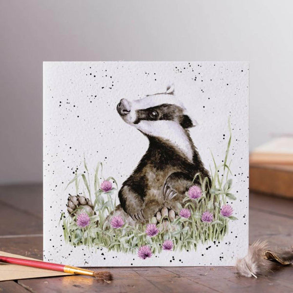 Wrendale Designs by Hannah Dale Card - The Botanist - Badger