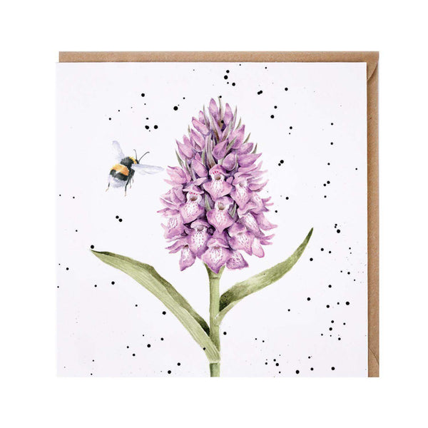 Wrendale Designs by Hannah Dale Card - Marsh Orchid - Bee