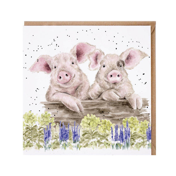 Wrendale Designs by Hannah Dale Card - Nosy Neigh-Boars - Pig