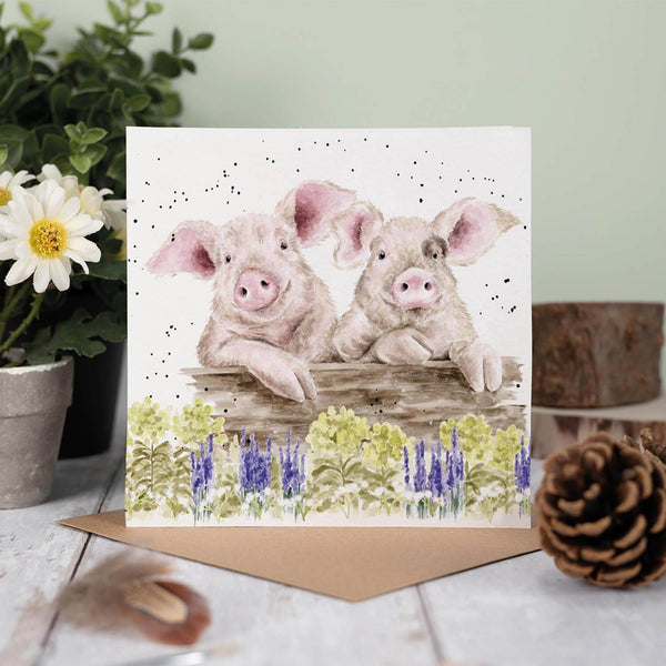 Wrendale Designs by Hannah Dale Card - Nosy Neigh-Boars - Pig