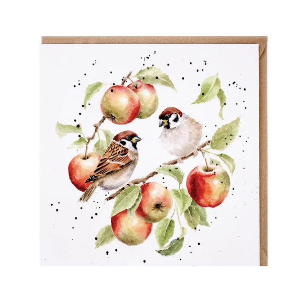 Wrendale Designs by Hannah Dale Card - The Apple Tree - Sparrow