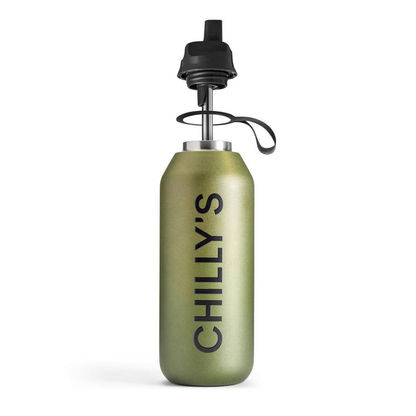 Chilly's Series 2 500ml Flip Reusable Water Bottle - Ombre Moss