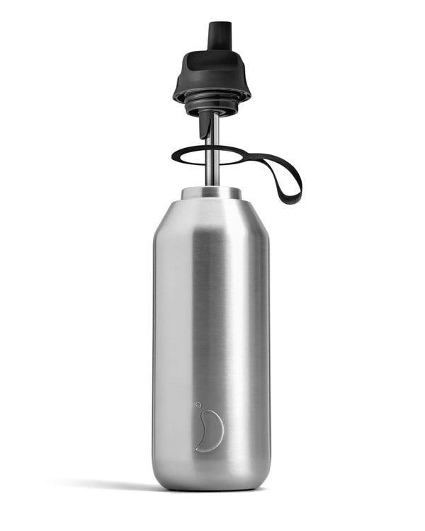 Chilly's Series 2 Flip Reusable 500ml 90% Recycled Stainless Steel Water Bottle