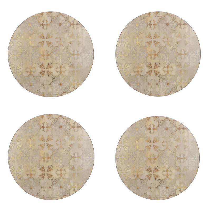 Creative Tops Set Of 4 Luxury Round Placemats - Gold Impressions