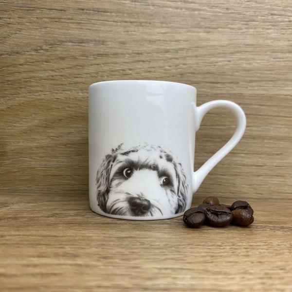 Katherine Sheard Fine China Espresso Mug - Dino Cockapoo