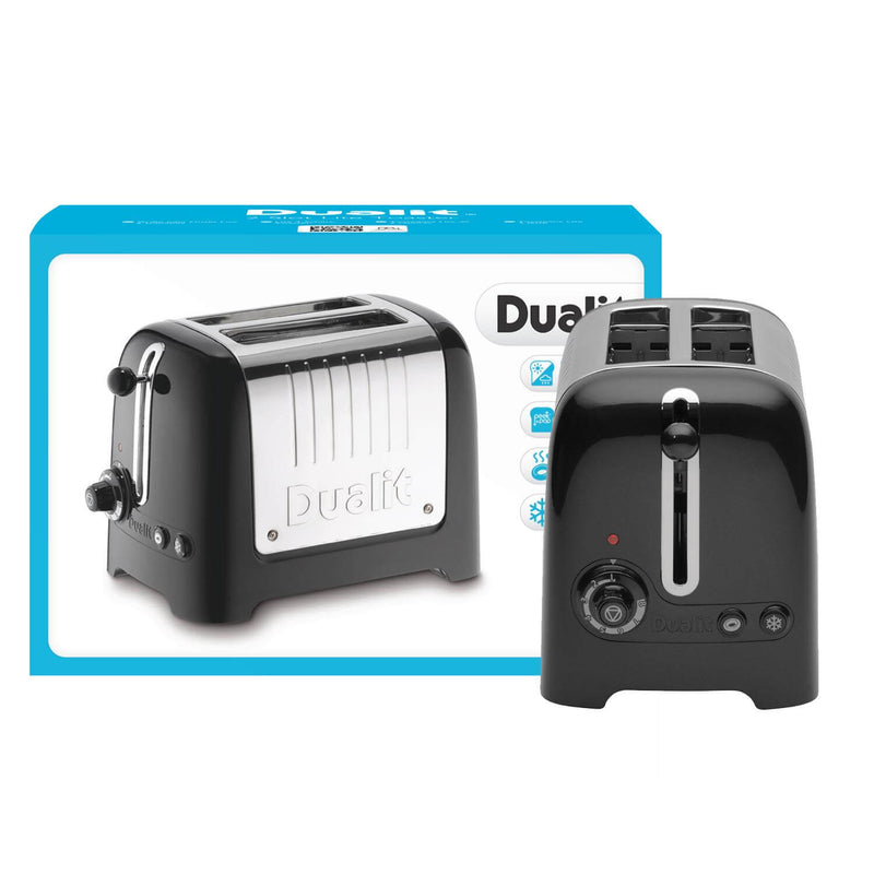 Dualit Lite 1.5 Litre Jug Kettle & 2-Slice Toaster Set - Black & Stainless Steel