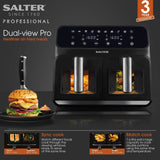 Buy Salter  EK5196 Double Drawer Air Pro 7.6 Litre Digital Air Fryer –  Potters Cookshop