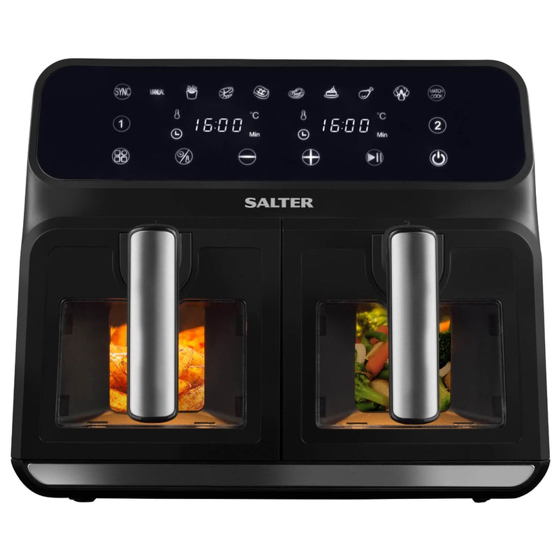 Salter EK5196GW Dual-View Pro 7.6 Litre DoubleDrawer Air Fryer - Black