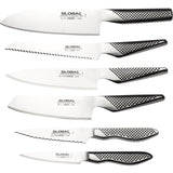 Global Knives Earth-Tsuchi 7 Piece Kitchen Knife Block Set - White