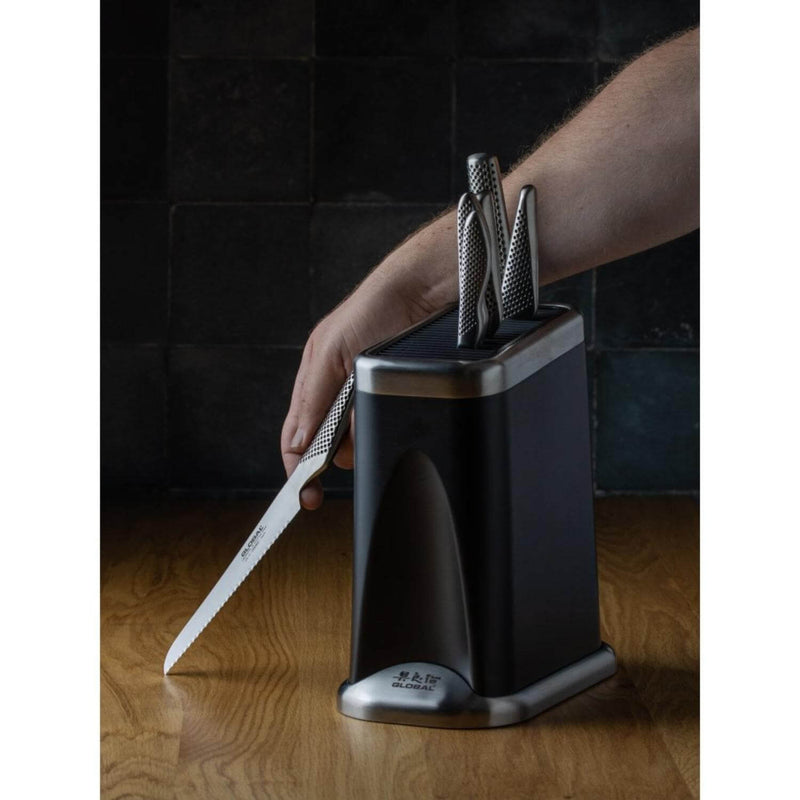 Global Knives Fire-Hi 7 Piece Kitchen Knife Block - Black