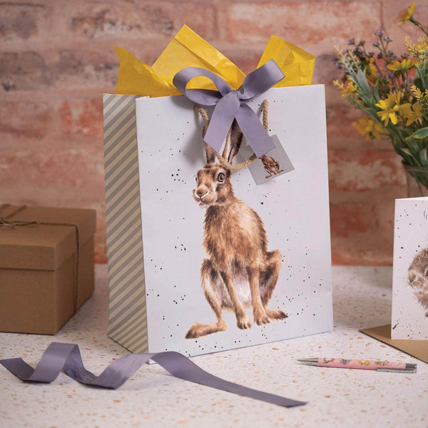 Wrendale Designs by Hannah Dale Large Gift Bag - Golden Hour - Hare