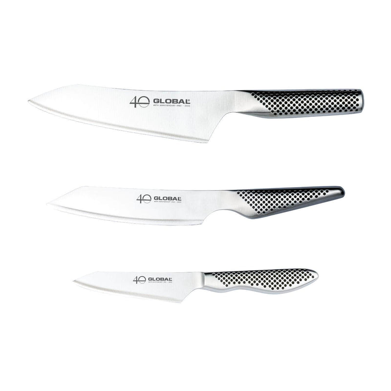 Global 40th Anniversary G-458110AB 3-Piece Knife Set