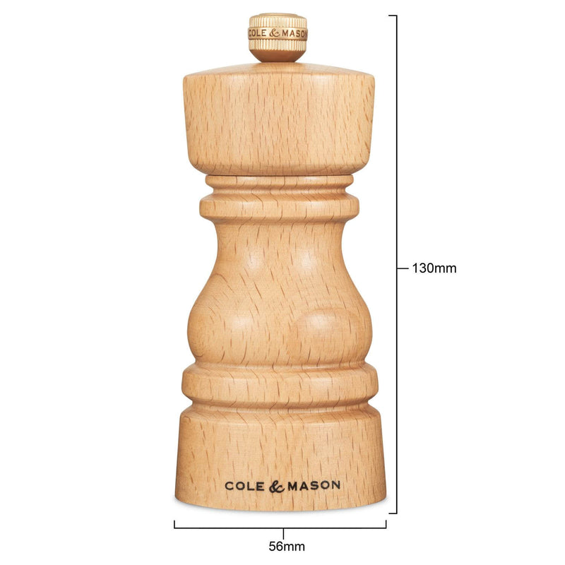 Cole & Mason London 13cm Beech Wood Salt Mill - Natural Beech