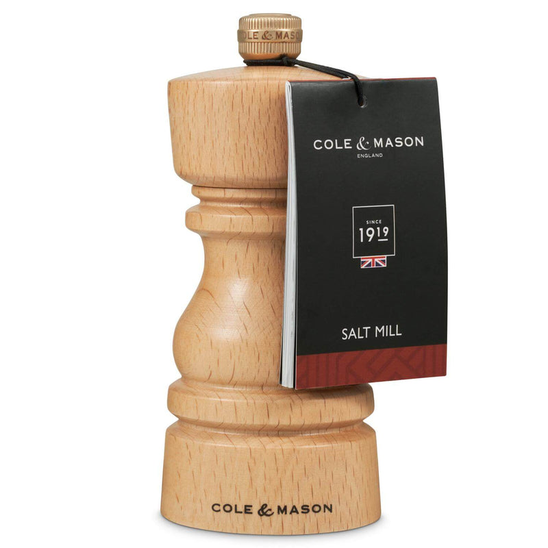 Cole & Mason London 13cm Beech Wood Salt Mill - Natural Beech