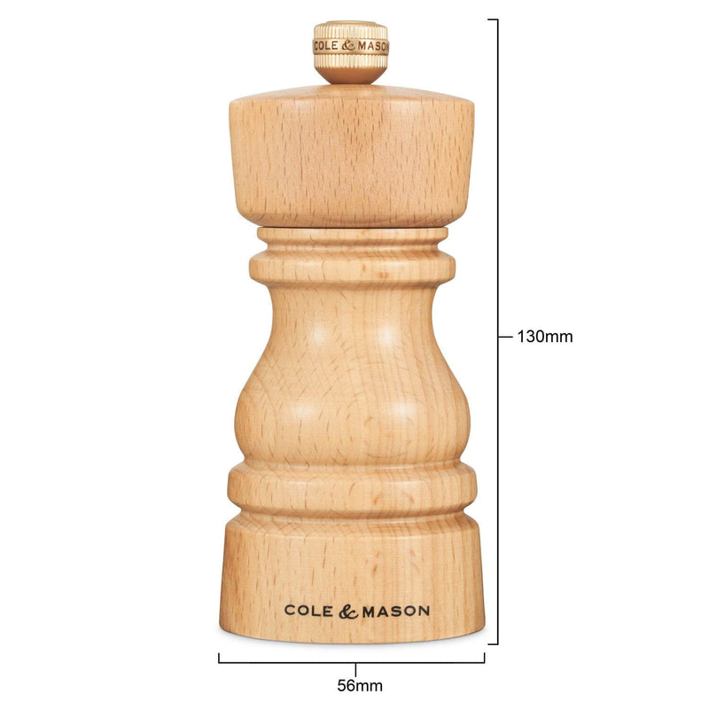 Cole & Mason London 13cm Beech Wood Pepper Mill - Natural Beech