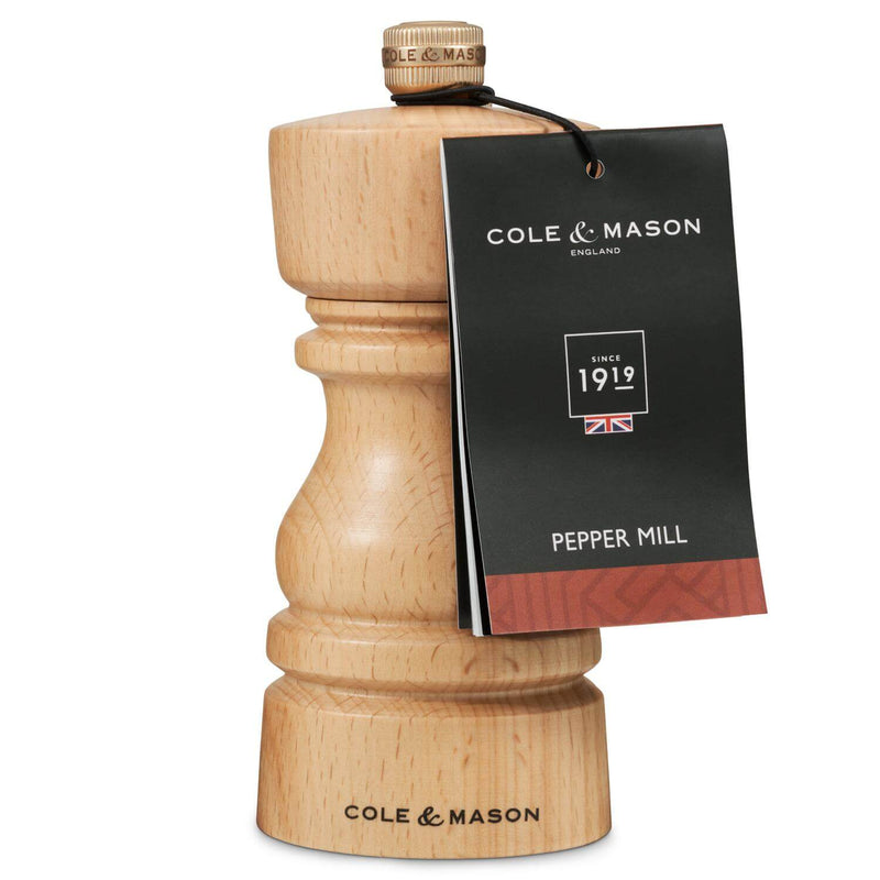 Cole & Mason London 13cm Beech Wood Pepper Mill - Natural Beech