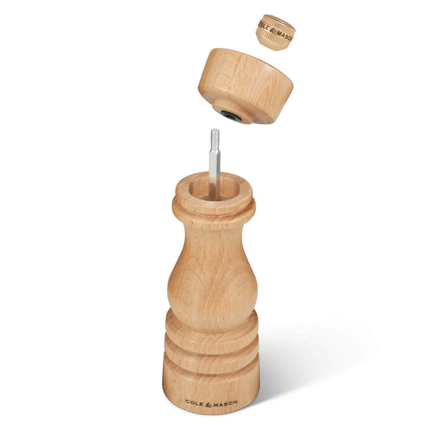 Cole & Mason London 18cm Beech Wood Salt Mill - Natural Beech