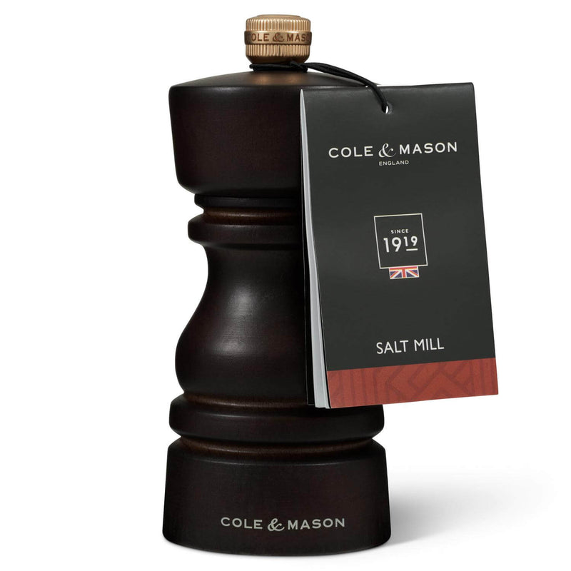 Cole & Mason London 13cm Beech Wood Salt Mill - Dark Chocolate