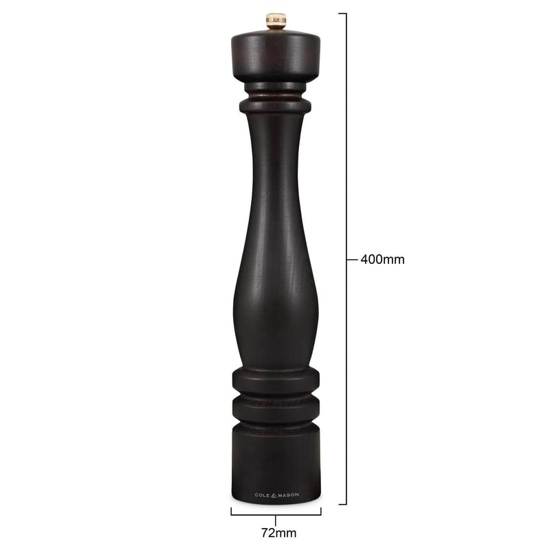 Cole & Mason London Large 40cm Beech Wood Pepper Mill - Chocolate