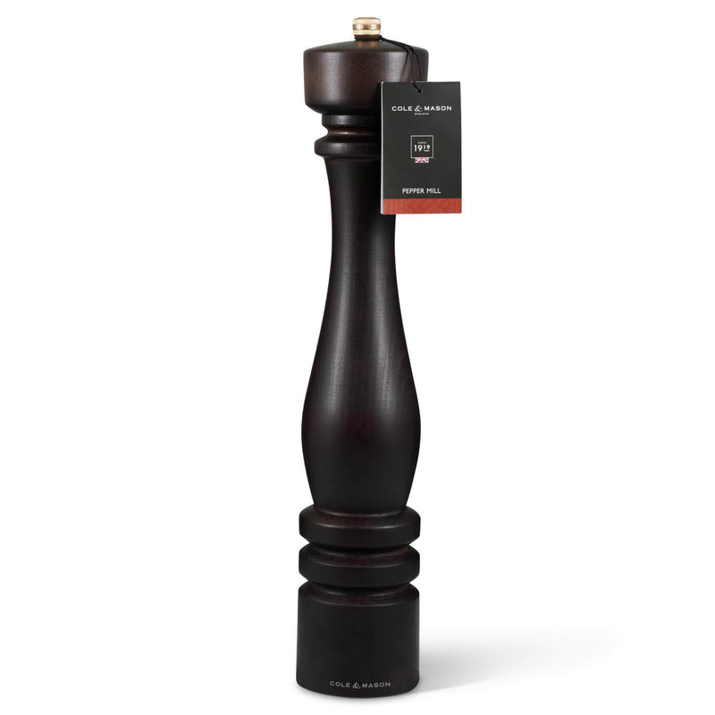 Cole & Mason London Large 40cm Beech Wood Pepper Mill - Chocolate