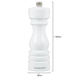 Cole & Mason London 18cm Beech Wood Pepper Mill - Gloss White