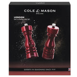 Cole & Mason London 18cm Salt & Pepper Mill Set - Red Gloss