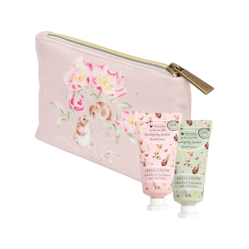 Wrendale Designs By Hannah Dale Mini Hand Creams With Gift Pouch - Hedgerow - Hare & Mouse