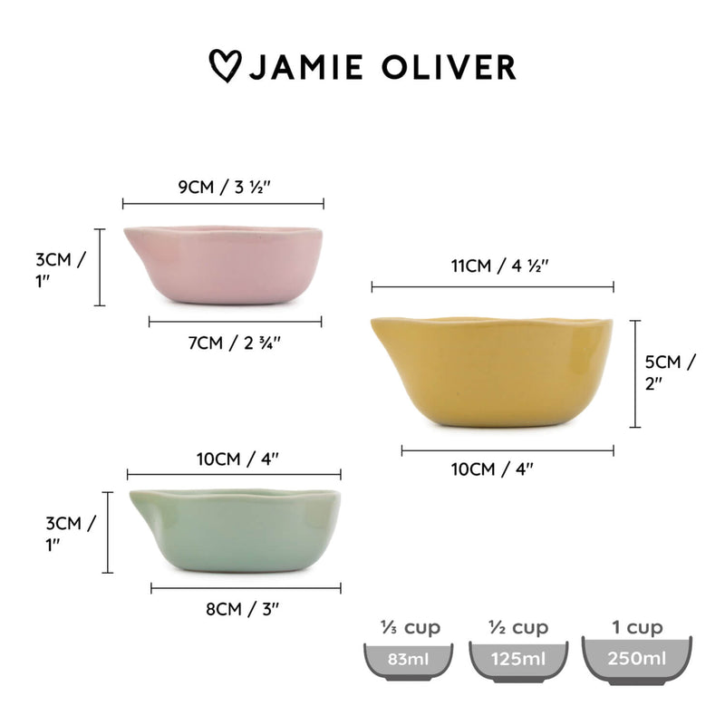 Jamie Oliver Big Love Nesting Stoneware Pinch-Me Pots - Set Of 3