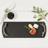 Selbrae House Small Slate Serving Tray with Antler Handles