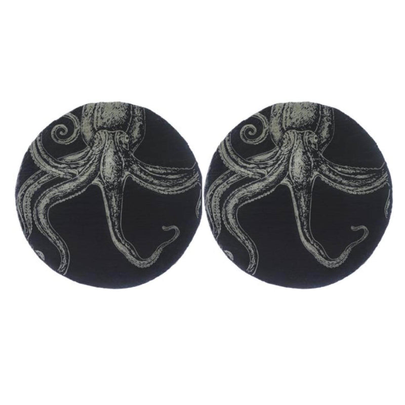 Selbrae House Set of 2 Round Slate Place Mats - Octopus