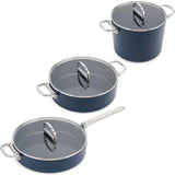 Joseph Joseph Space Folding Handle 3-Piece Cookware Set - Midnight Blue