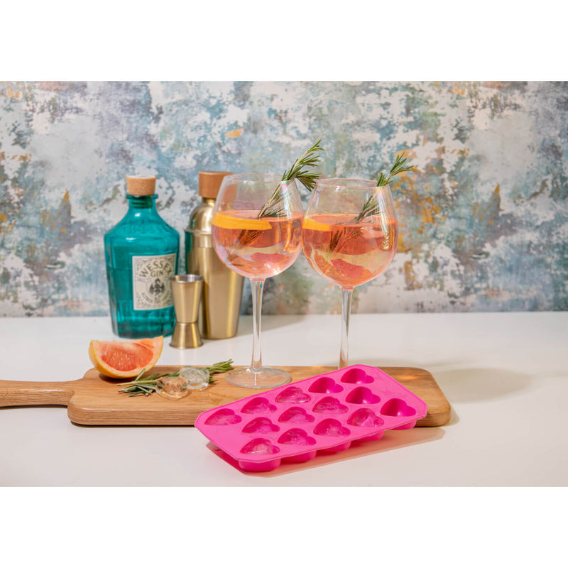 Barcraft Silicone Heart Ice Cube Tray - Pink