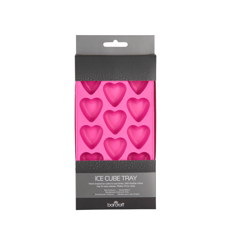 Barcraft Silicone Heart Ice Cube Tray - Pink