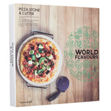 KitchenCraft World Of Flavours Pizza Stone & Cutter Set