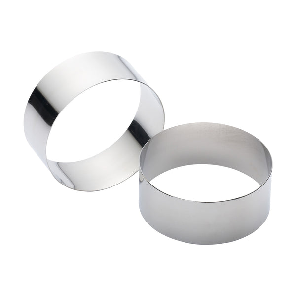 KitchenCraft Set Of 2 Stainless Steel Cooking Rings - 7cm x 3.5cm