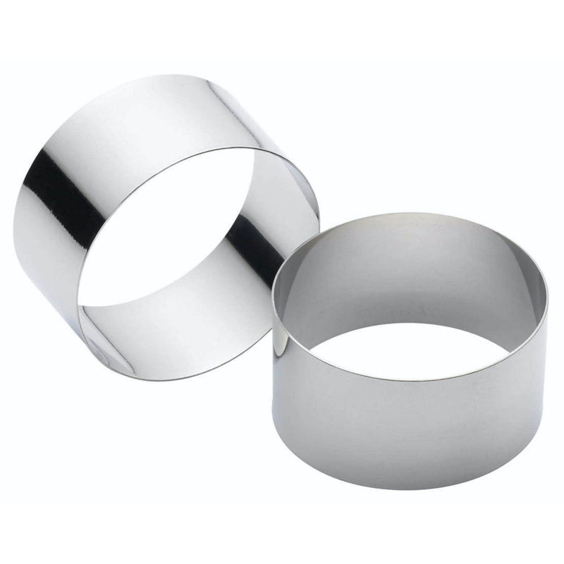 KitchenCraft Set Of 2 Large Stainless Steel Cooking Rings - 9cm x 3.5cm