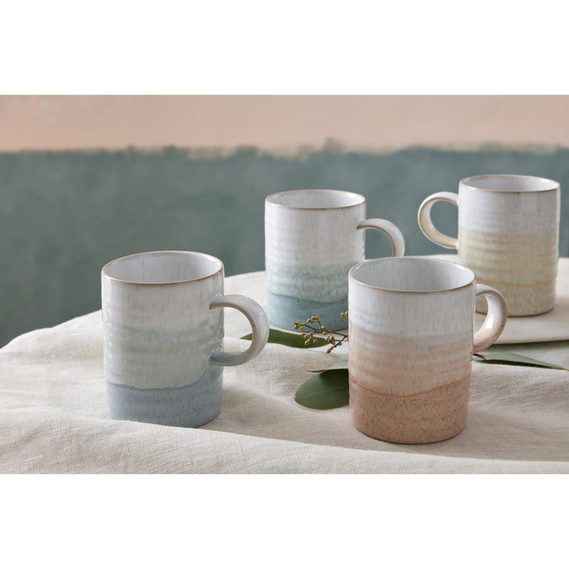 Denby Stoneware Kiln Accents 370ml Ridged Mug - Lemon