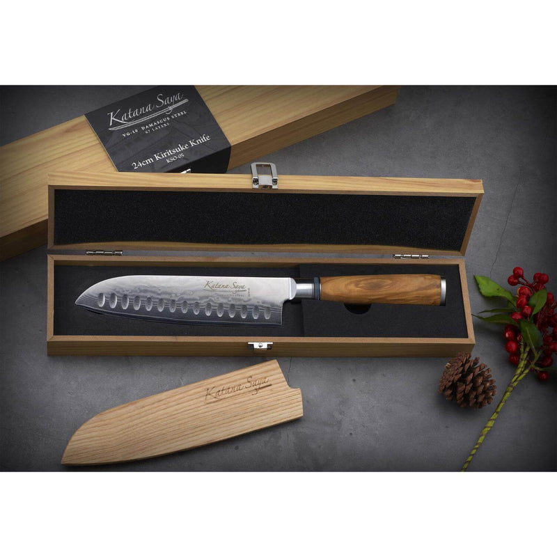 Katana Saya Olivewood 18cm Santoku Knife