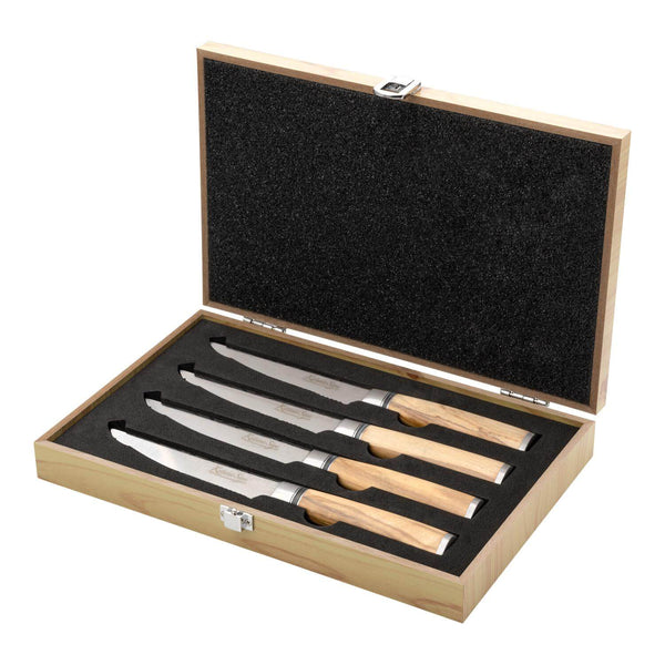 Katana Saya Olivewood 4-Piece Steak Knife Set