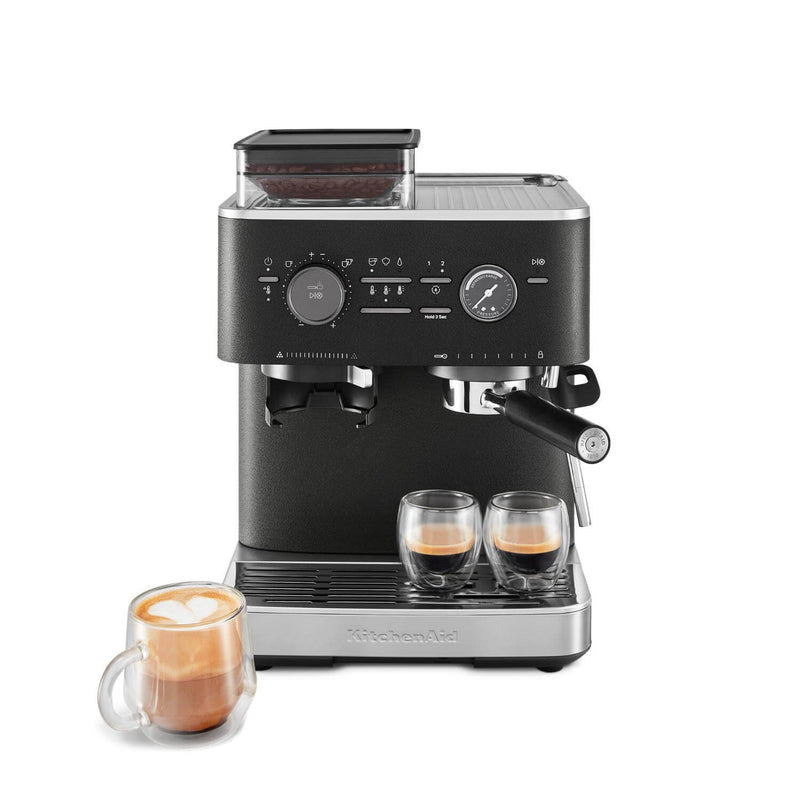 KitchenAid 5KES6551BBK Semi Automatic Espresso Machine with Burr Grinder - Cast Iron Black