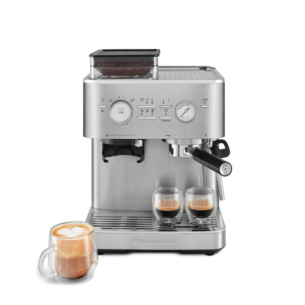 KitchenAid 5KES6551BSX Semi Automatic Espresso Machine with Burr Grinder - Stainless Steel