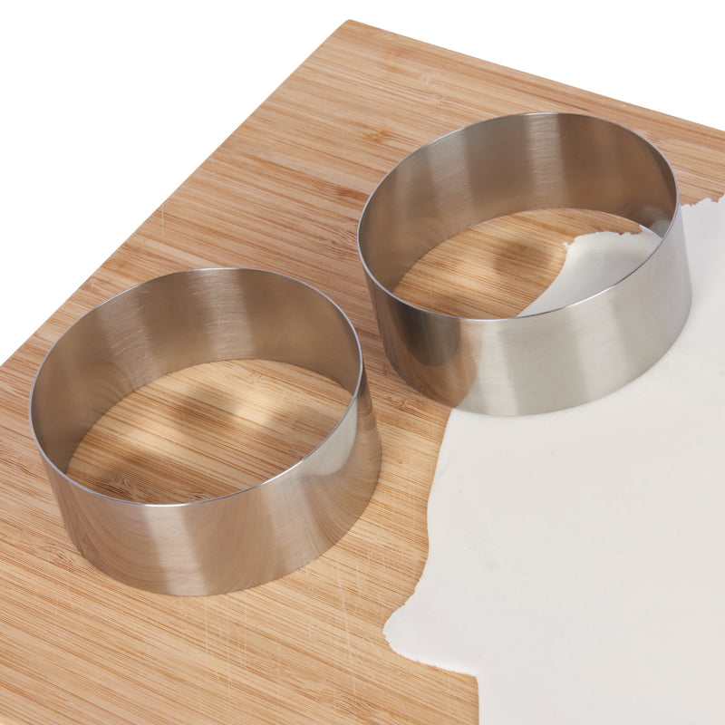 KitchenCraft Set Of 2 Large Stainless Steel Cooking Rings - 9cm x 3.5cm