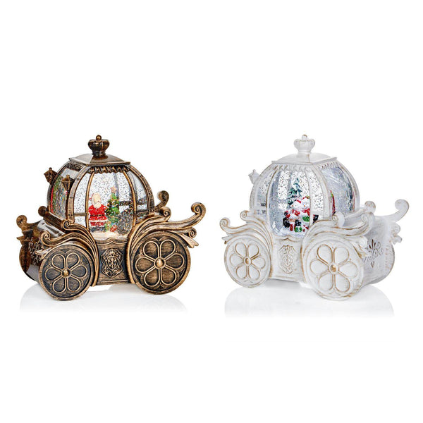 Premier Christmas 20cm Carriage Glitter Water Spinner - Assorted