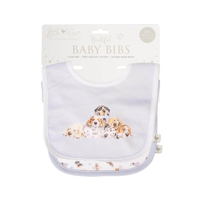 Wrendale Designs by Hannah Dale Little Wren 100% Cotton Bib Gift Set - Little Paws