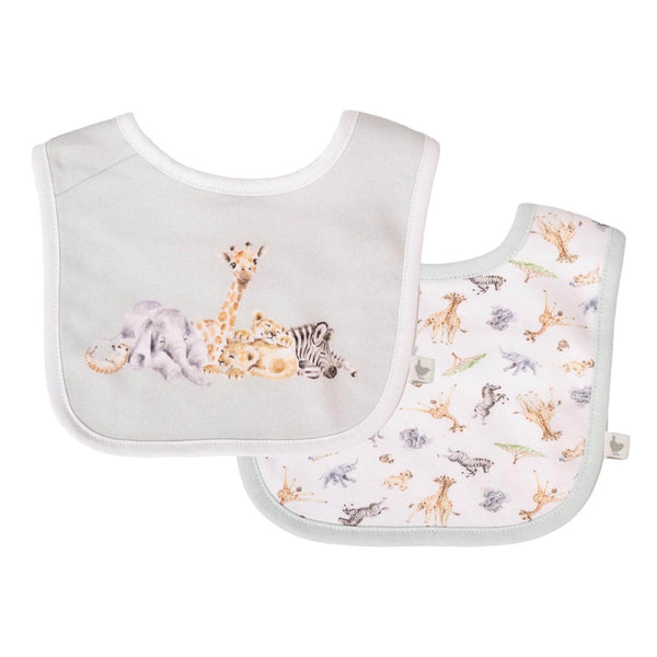 Wrendale Designs by Hannah Dale Little Wren 100% Cotton Bib Gift Set - Little Savannah