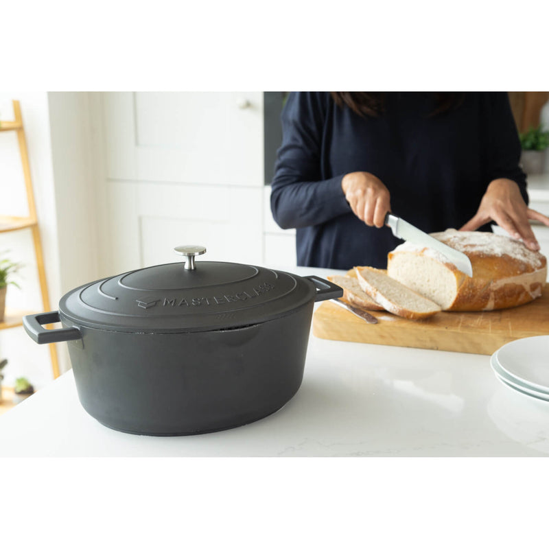 Masterclass Cast Aluminium 30cm Lightweight Ultimate Oval Casserole Dish - Black