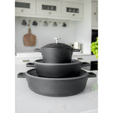 Masterclass Cast Aluminium 16cm Lightweight Round Casserole Dish - Black